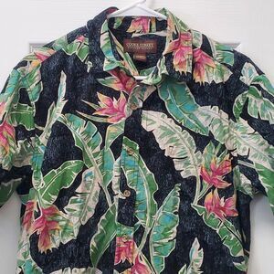 Cooke Street Shirt Adult Small S Black Red Floral Button Up Hawaiian Camp‎ Mens